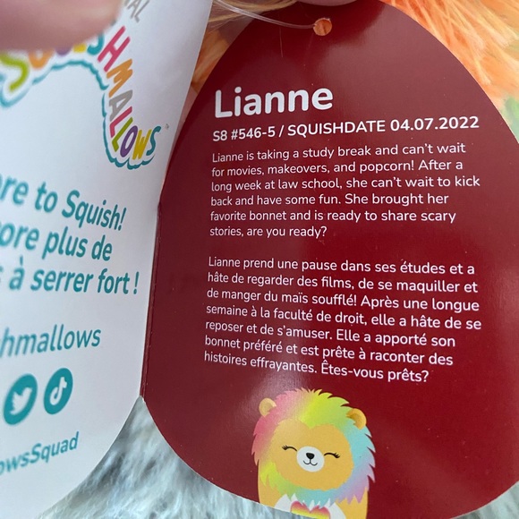 NWT 8” LIANNE the LION SQUISHMALLOWS - Picture 4 of 4